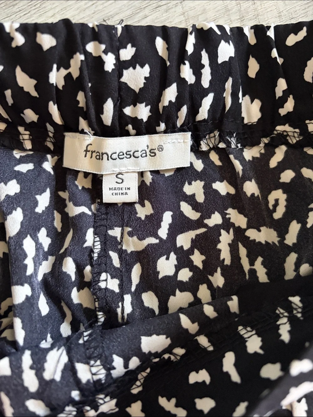 Francesca's Collections Black & White Wide-Leg Palazzo Pants